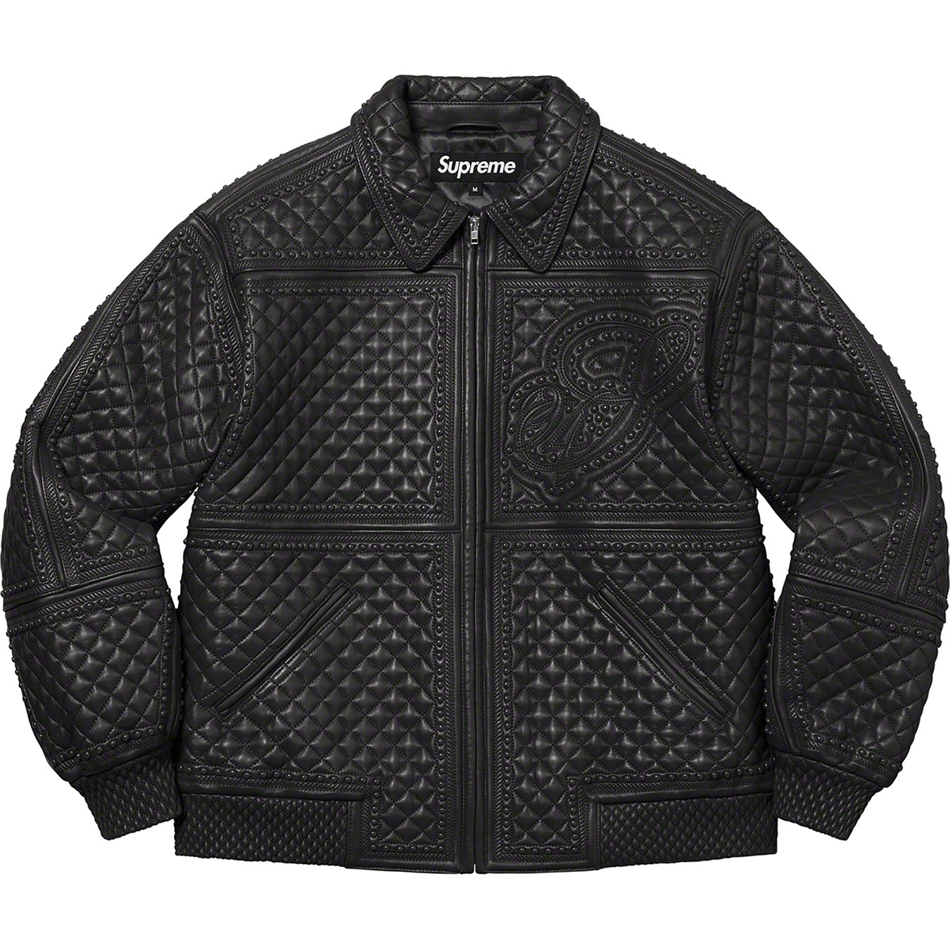 Studded Quilted Leather Jacket view 5